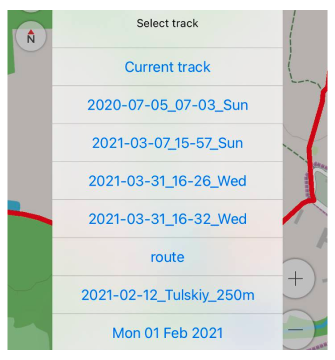 Select Track to add Waypoint iOS