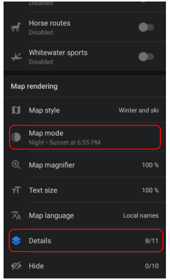 Enable Night mode and Lighting in Android
