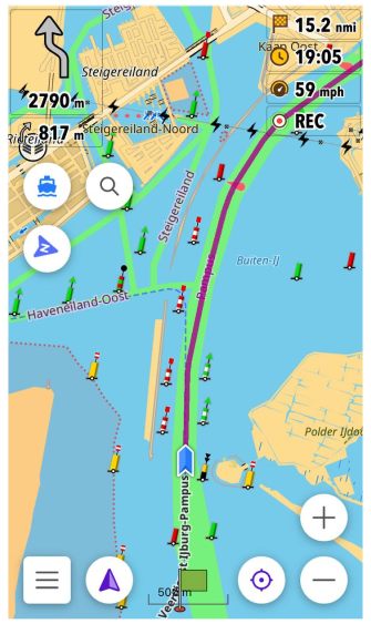 Boat Navigation screen iOS