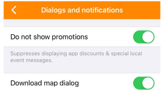 General Settings Dialogs iOS