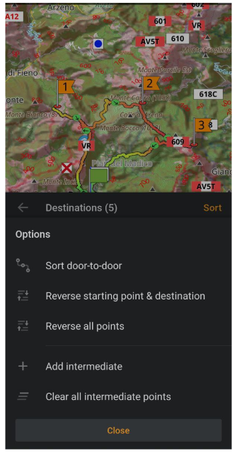 Navigation interpoints Android