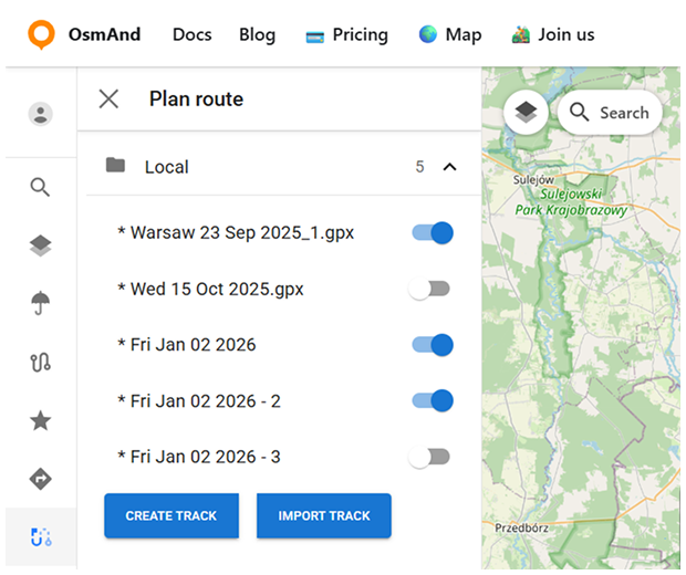 OsmAnd Web Crear Nueva Ruta