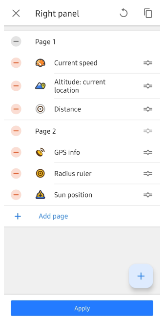 Page de widget