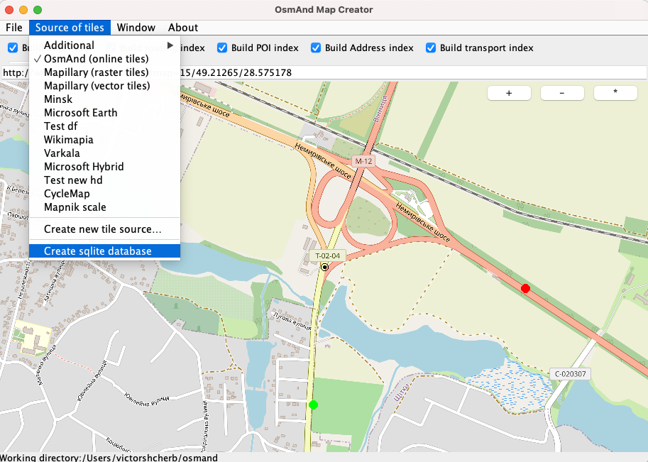 Crea mappe sqlitedb