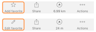 Azione Aggiungi/Modifica preferito iOS