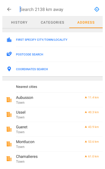 Ricerca indirizzo Android