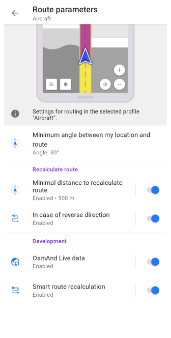 Impostazioni di routing in linea retta Android 1