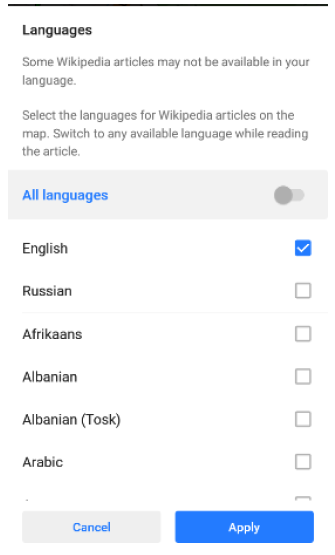Impostazione di una lingua preferita su Android