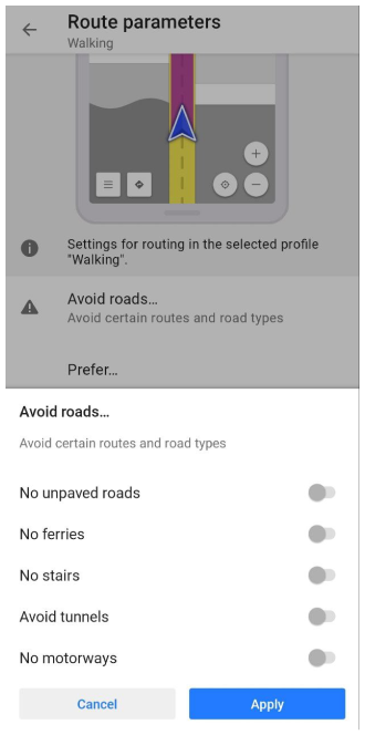 Evita strade Android