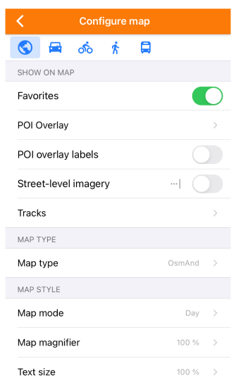 Configura mappa iOS