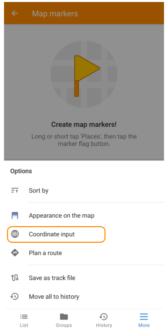 Input coordinate come trovare