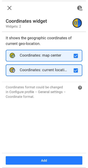 Widget coordinate Android