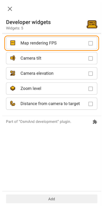 Widget di sviluppo fps 1