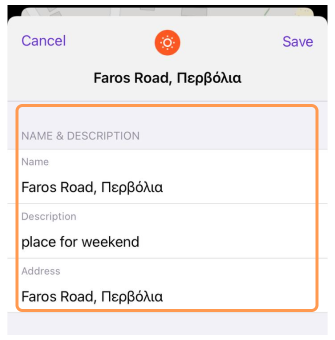Descrizione aggiunta preferiti iOS