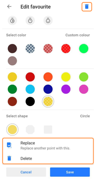 Modifica preferiti Android