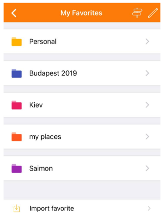 Cartelle preferiti iOS