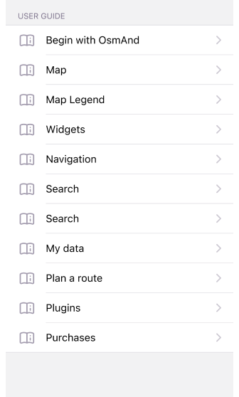 Menu mappe iOS