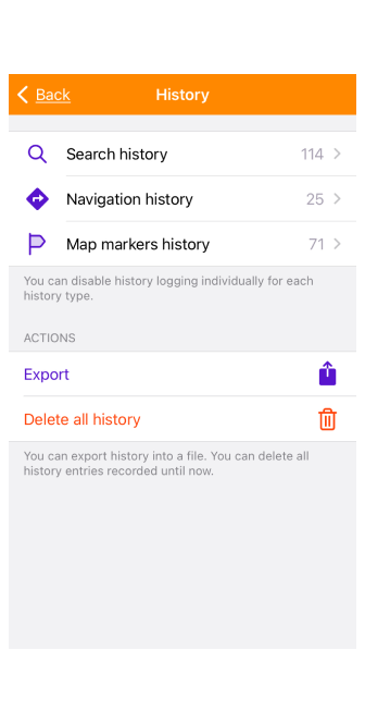 Impostazioni generali Cronologia IOS