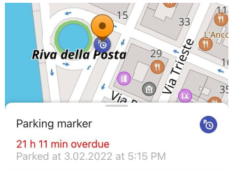 Info parcheggio in iOS