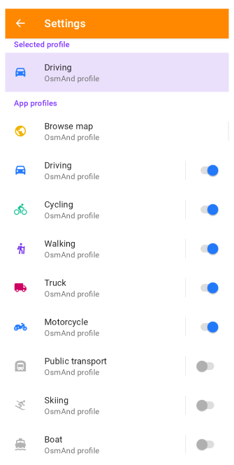 Gestisci profilo Android