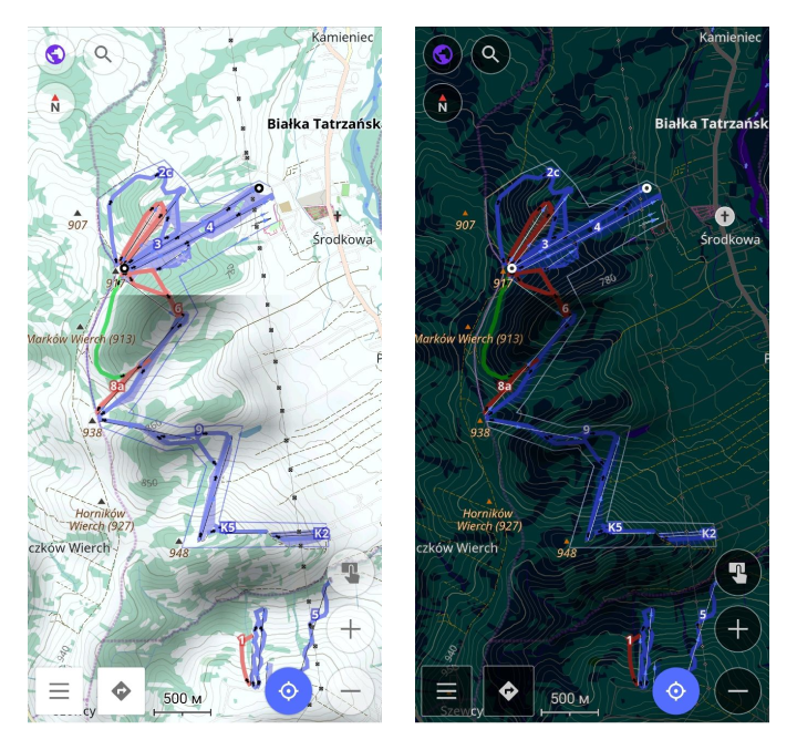 Stile di mappa Inverno e Sci