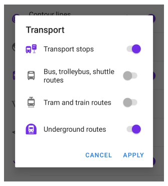 Livello trasporto pubblico Android