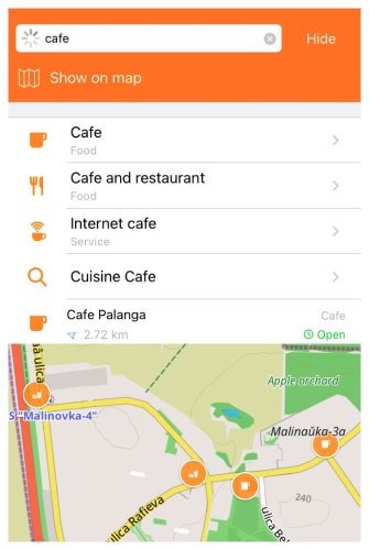 Cerca e visualizza POI iOS
