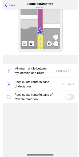 Impostazioni di routing in linea retta iOS 1