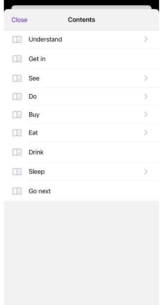Menu ricerca guide di viaggio