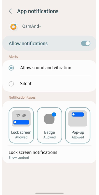 Notifica registrazione percorso