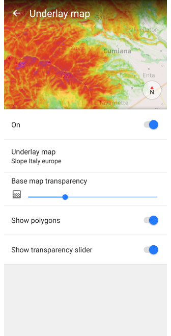 Configura sottofondo / sovrapposizione Android