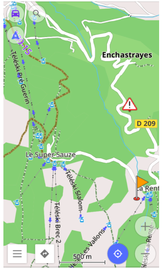 Brak map narciarskich w Androidzie