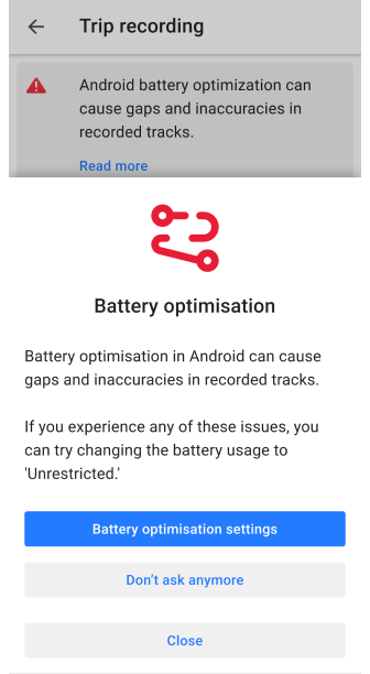 Ślad na mapie iOS