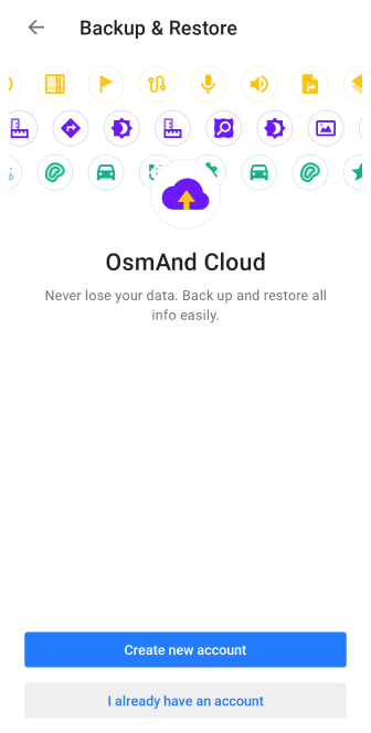 Logowanie do OsmAnd Cloud