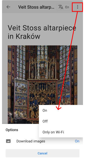Przełączanie obrazów