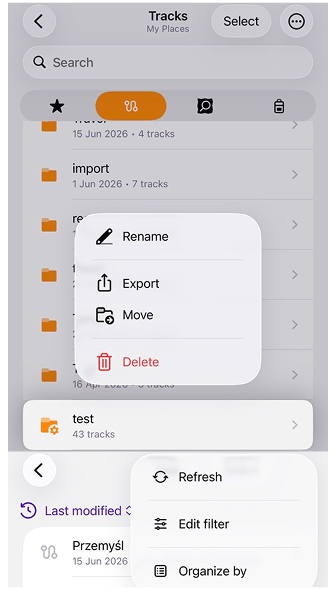 Moje miejsca Zarządzanie inteligentnymi folderami iOS