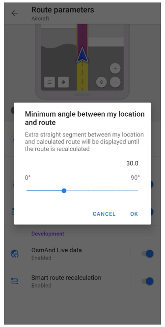 Ponowne przeliczanie linii prostej Android