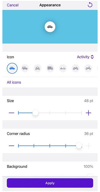 Зовнішній вигляд кнопок мапи