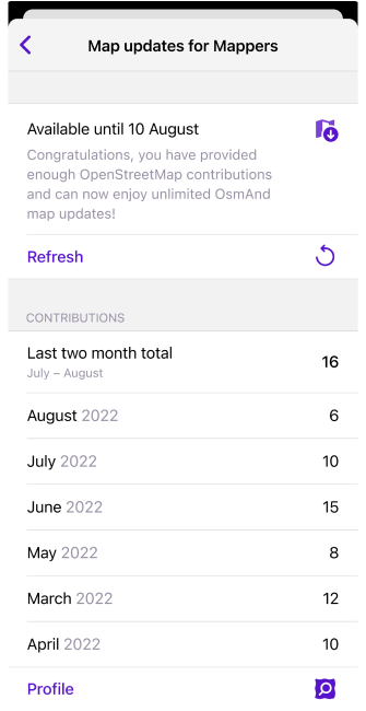 OsmAnd live للمساهمين