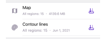 قائمة تنزيل الخرائط عامة iOS