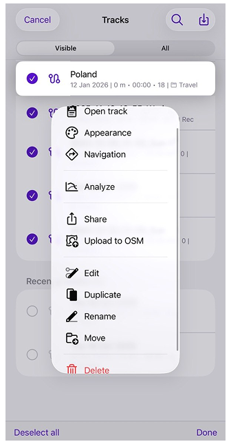 Configure map tracks iOS