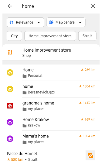 Favorite search Android