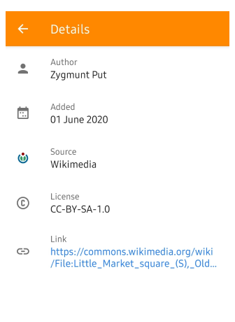 Online Photos context menu Android