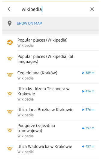 Wikipedia category on Android