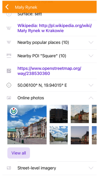 Online Photos context menu iOS
