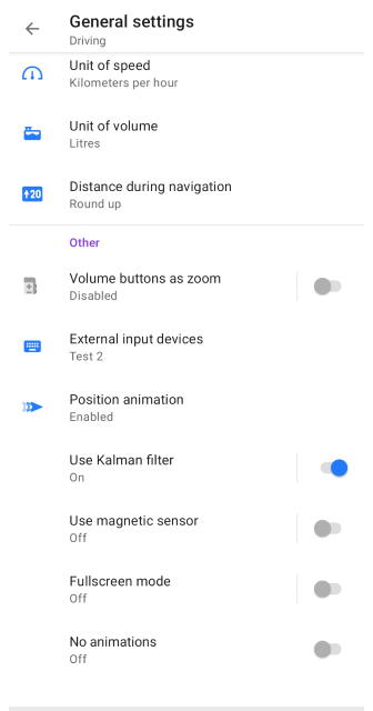 Profiles General Settings Other Android