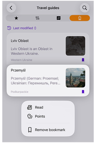 Travel Guides iOS