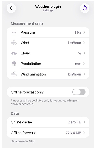 Weather Settings iOS