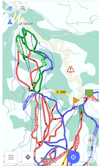 Skikarten in Android