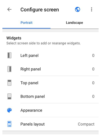 Menü Bildschirm konfigurieren